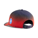Gradient red to blue cap with HP logo on a white background