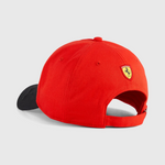Red cap with a yellow logo on a light gray background