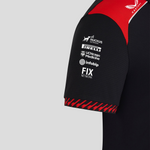 Black sleeve with brand logos on a gray background
