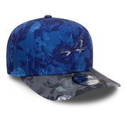 2025 Alpine F1 Tonal Floral 9Fifty Cap Pre Curve Adults Light Navy Dark Grey