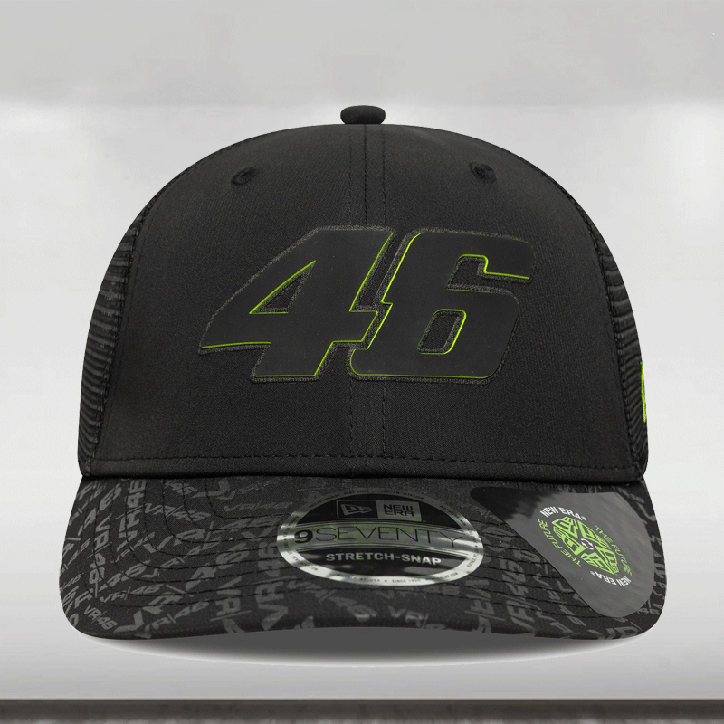 VR46 Sustainable 9Seventy Cap Stretch Snap Adults - Black