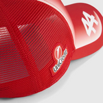 Red sports equipment with UniCredit logo on a white background