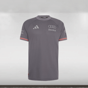 Gray sports jersey with Audi and Revolut logos on a white background