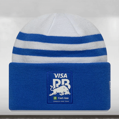 2025 Visa Cash App Racing Bulls Team Wide White Cuff Knit Beanie Hat