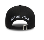 Black cap with 'Aston Villa' text on a white background