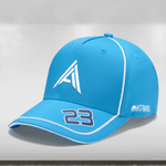 A dazzling blue Williams Racing Alex Albon driver cap with the number 23 and the 'A' logo on the crown, featuring contrast embroidery on the peak.