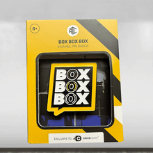 Load image into Gallery viewer, Across The Line F1 &quot;Box Box Box&quot; Enamel Pin Badge
