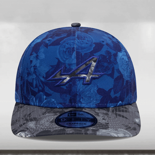 2025 Alpine F1 Tonal Floral 9Fifty Cap Pre Curve Adults - Light Navy/Dark Grey