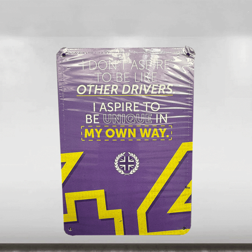F1 Lewis Hamilton (Driver Number 44) Quote Metallic Plate