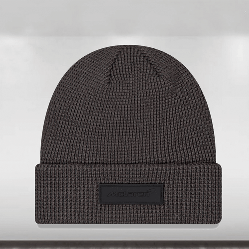 2025 McLaren Automotive Waffle Cuff Knit Beanie Adults - Dark Grey