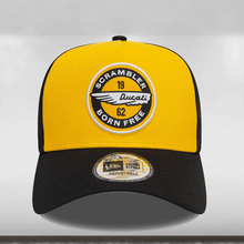 Load image into Gallery viewer, 2025 Ducati Scrambler Patch Trucker Cap Adults - Amber/Black