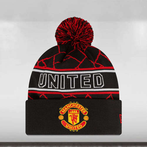Manchester United Sport Beanie Adults - Black/Scarlet