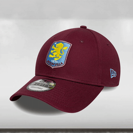 Maroon baseball cap with a logo on a white background