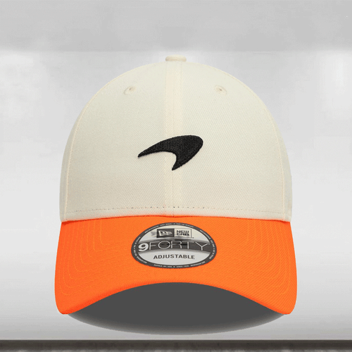 2025 McLaren Racing F1 Contrast Visor 9Forty Cap Adults - Off White/Bright Orange