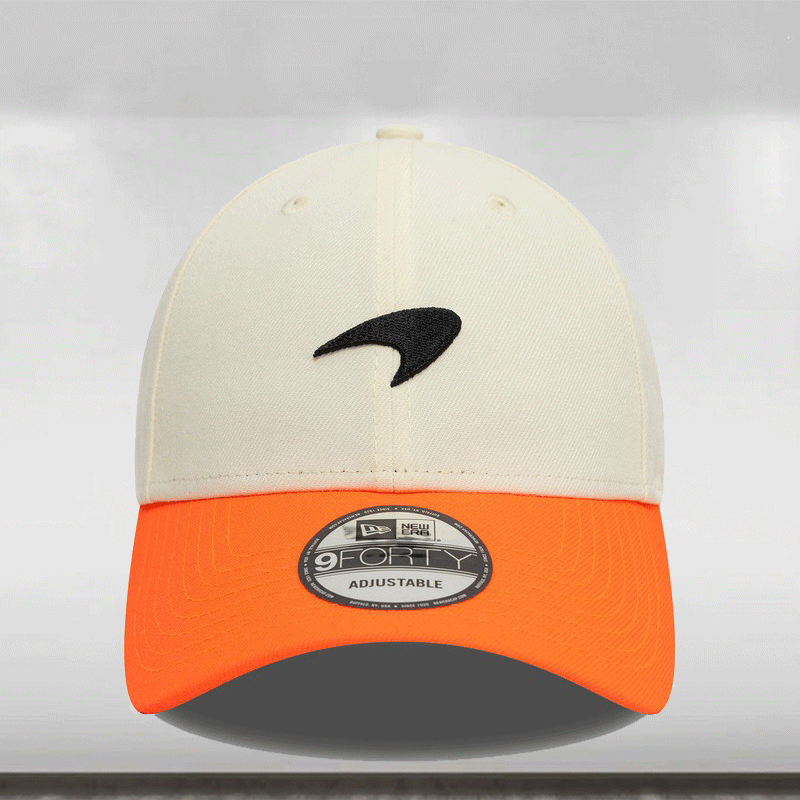 2025 McLaren Racing F1 Contrast Visor 9Forty Cap Adults - Off White/Bright Orange