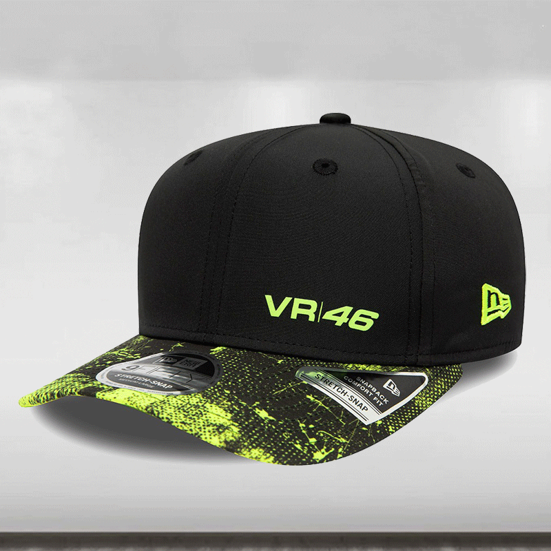 VR46 All Over Print 9Fifty Stretch Snap Cap – Black/Neon Yellow